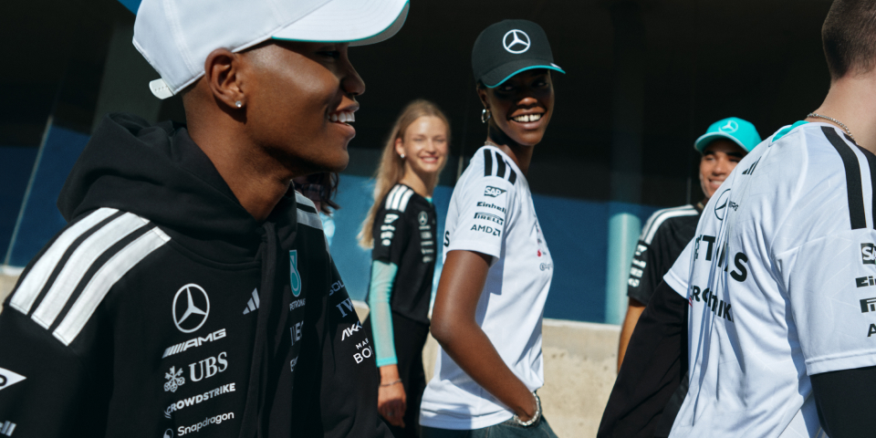 Global Mercedes Jersey Teamwear Dna Fanwear Motorsports Ss26 Launch App Plp Banner